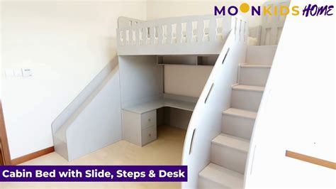 Cabin Bed With Slide Steps And Desk Youtube
