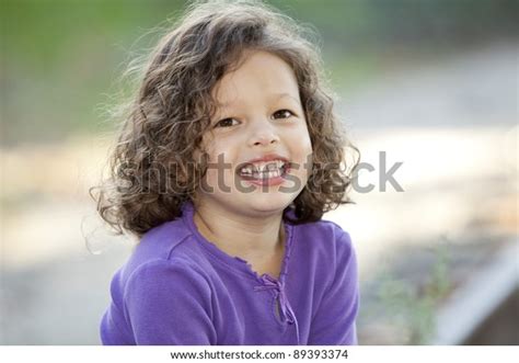 Portrait Cute Little Girl Curly Hair Stock Photo 89393374 Shutterstock