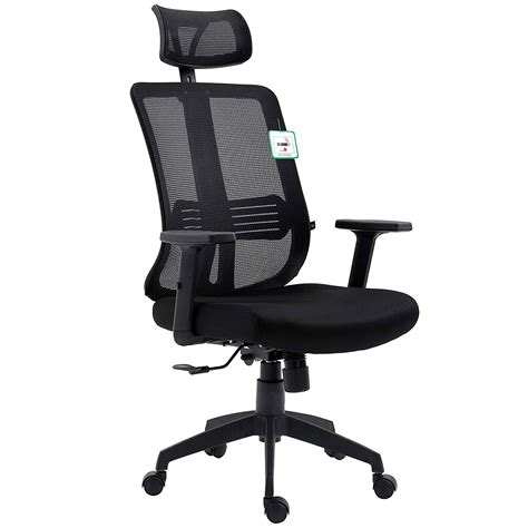 Black Mesh High Back Executive Office Chair Swivel Desk Chair With Syn