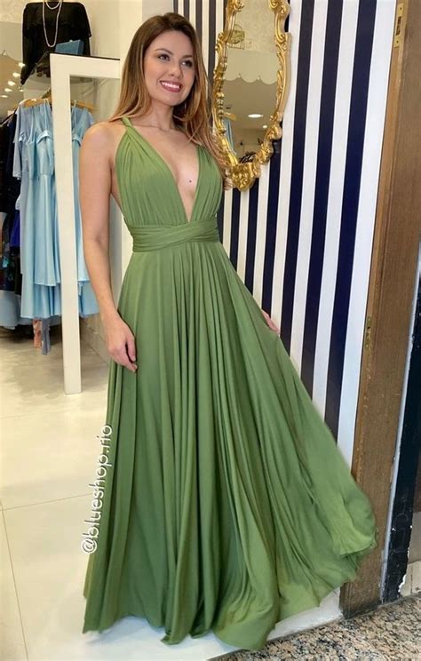 Vestido Verde Oliva Longo Modelos Para Madrinhas De Casamento E Convidadas Vestidos Vestidos