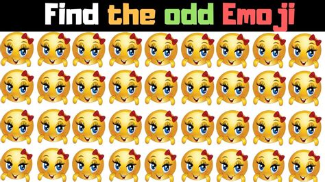 Find The Odd Emoji Out Spot The Difference Emoji Vol20