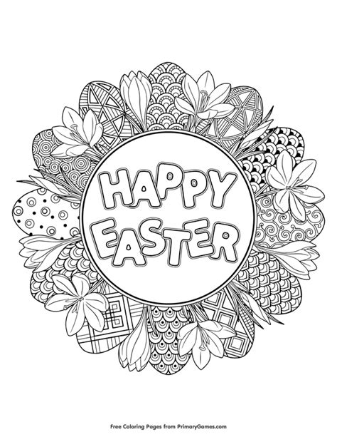 Happy Easter Adult Coloring Page Artofit