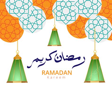 Gambar Desain Ucapan Ramadhan Kareem Dengan Lentera Dan Gambar Vektor