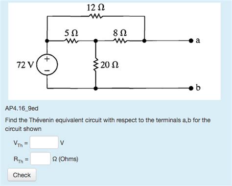 Solved Ap4169ed Find The Thevenin Equivalent Circuit With