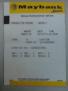 Access with or without atm/company atmi/ company. no19: Penipuan Slip Deposit Maybank