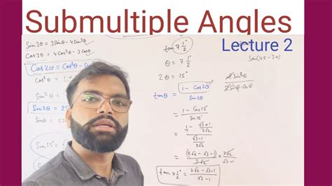 Submultiple Angles Class And Math Lecture Mathsforjee Impotantquestions