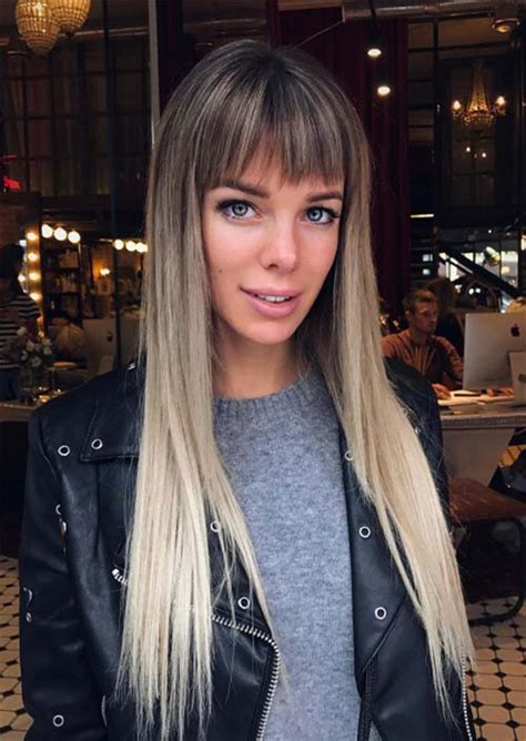 Long hair with bangs is a look that's always on trend. 25+ Most Beautiful Hairstyles with Bangs in 2018 - Sensod