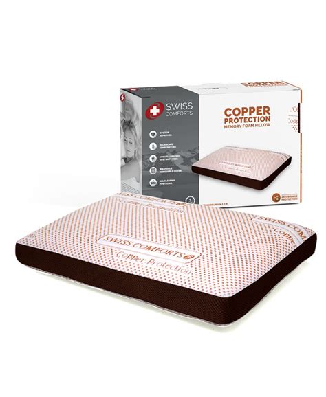 Swiss Comforts Copper Memory Foam Pillow 22x14 Macys
