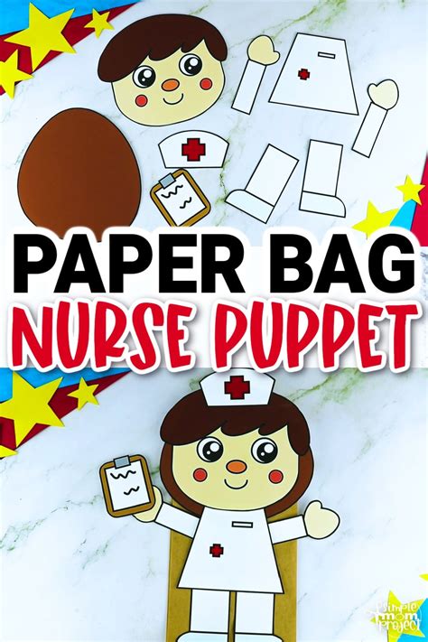 Printable Nurse Paper Bag Puppet Template Simple Mom Project
