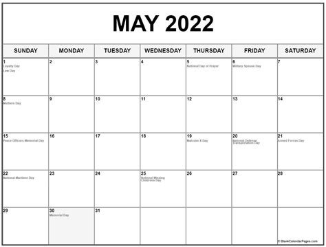 Collection Of May 2020 Calendars With Holidays
