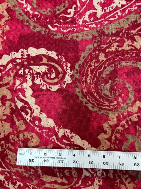 Palera Red Paisley Upholstery Fabric Covington Jennifer Etsy