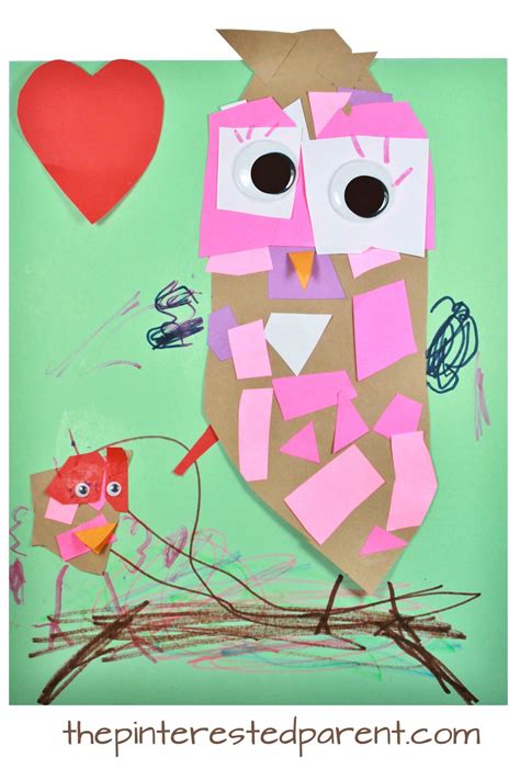 Paper Mosaic Owls The Pinterested Parent