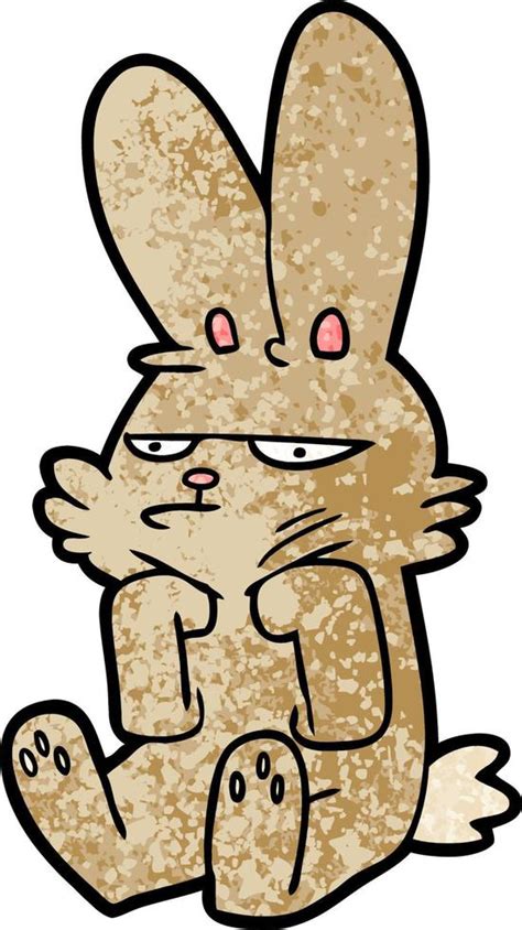 Cartoon Grumpy Rabbit Vector Art At Vecteezy