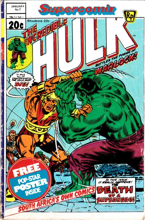 South African Comic Books Supercomix The Incredible Hulk 7 Second
