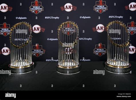 San Francisco Giants World Series Trophies Stock Photo Alamy