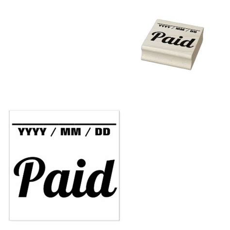 Basic Paid Rubber Stamp Zazzle