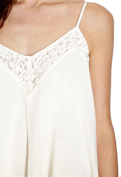 Lyst Forever 21 Lace Trim Slip Dress In White