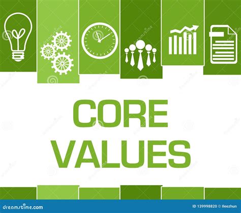 Core Values Green Stripes Symbols Stock Illustration Illustration Of