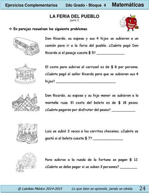 Ejercicios Complementarios Segundo Grado Lainitas Kulturaupice