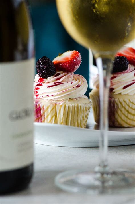 Vanilla Cupcakes With Red Wine Berries The Crumby Kitchen