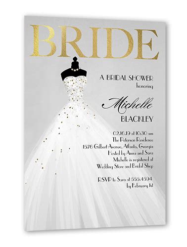 Exquisite Bride 5x7 Bridal Shower Invitations Shutterfly
