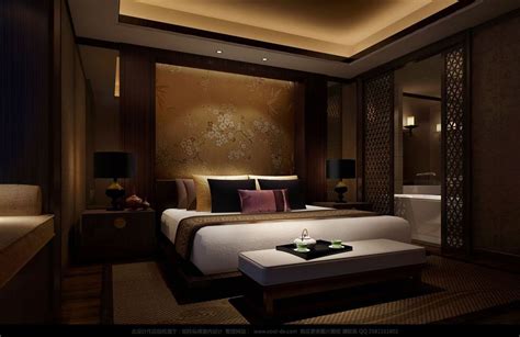 Printed Chinese Silk Headboard Luxury Bedding Interior