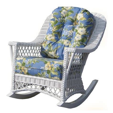 This gorgeous indoor wicker chair is an amazing addition to your library or as lounge chair in your sitting or sun room; Spice Island Bar Harbor Wicker Rocker - Indoor Rocking ...