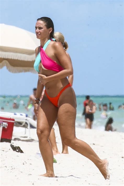 Yesjulz Aka Julieanna Goddard In A Multi Colored Bikini On The Beach