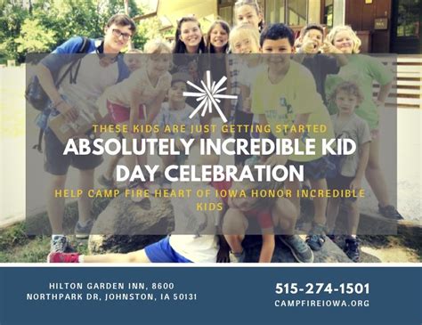 Absolutely Incredible Kid Day Celebration Camp Fire Heart Of Iowa