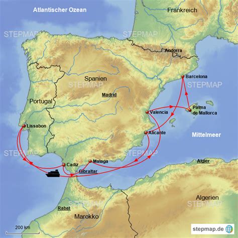 Die wandkarte von national geographic ist perfekt für alle, die eine reise nach spanien oder portugal planen! StepMap - Spanien und Portugal - Landkarte für Europa