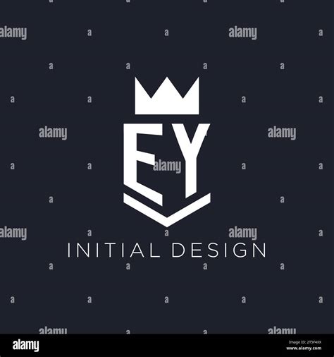 Ey Logo With Shield And Crown Initial Monogram Logo Design Ideas Stock