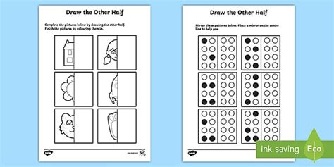 Draw the other half symmetry worksheet