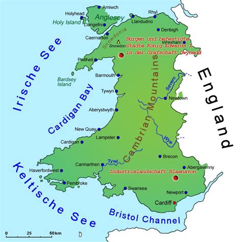 Stilvolle zeitgenössische karte druck von london, vereinigtes königreich. Wales: Sehenswürdigkeiten | Länder | Wales | Goruma
