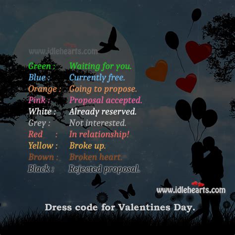 Valentines Day Dress Color Code Idlehearts