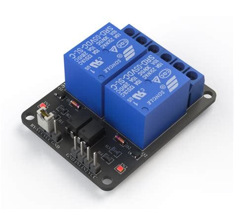 2 Channel 5v Arduino Relay Board 3d Cad Model Library Grabcad