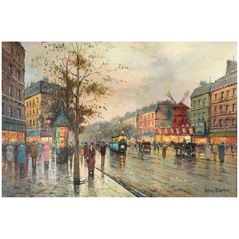 Sold Price Antoine Blanchard French 1910 1988 Moulin Rouge Oil On