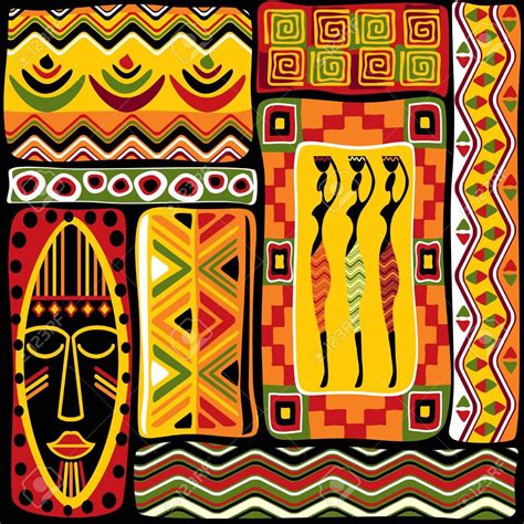 Vector Seamless Background With African Design Elements Foto De Archivo