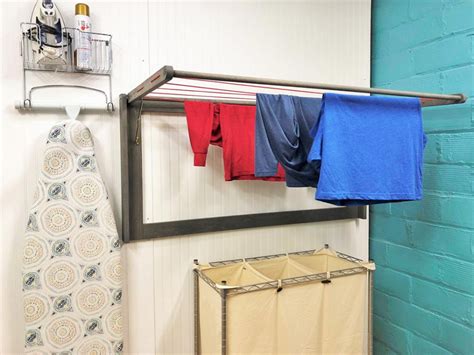 Vintage clothes drying rack wall mount. This wall-mounted laundry drying rack offers almost 20 ...