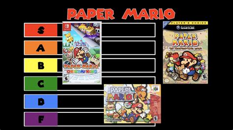 Paper Mario Games Tier List YouTube