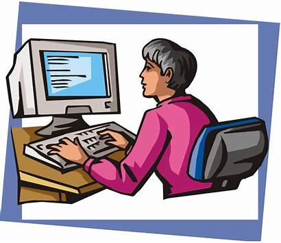 Entry Data Computer Clipart Cliparts Clerk Clip