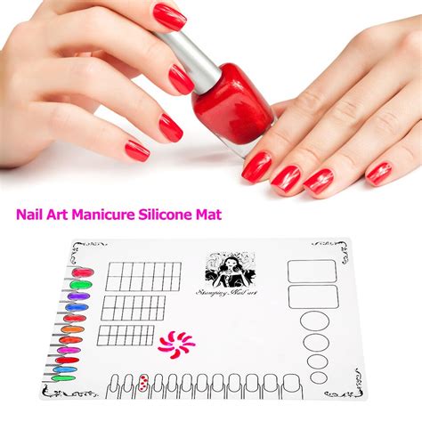 Nail Art Manicure Silicone Mat For Stamping Reverse Stamp Transfer Nail