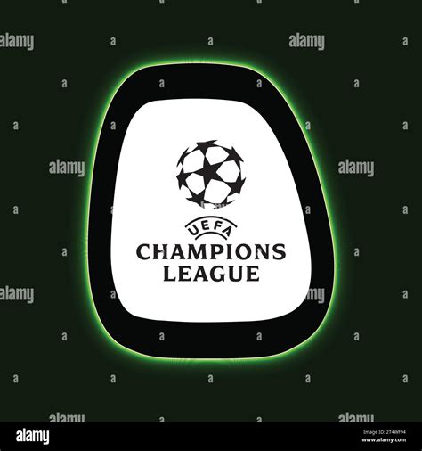 Uefa Champions League Logo Neon Light Board View Green Background