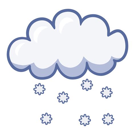 Light Cartoon Snow Cloud Snowflakes Falling Vector Illustrations On A
