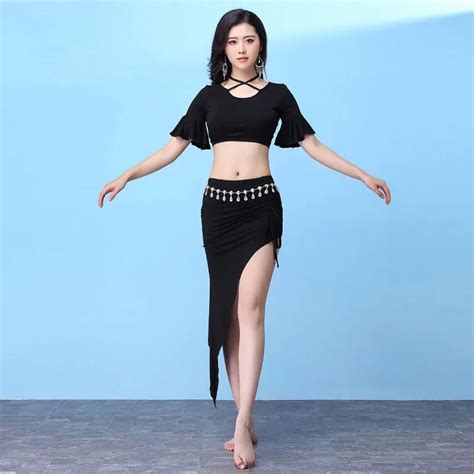 Sexy Modal Eastern Oriental Belly Dance Costume Crop Tops Shirt Skirt For Women Belly Dancing