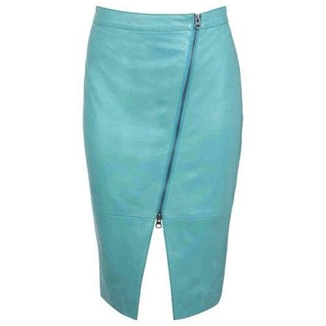 This Leather Skirt With A Zipper Mint Pencil Skirt Leather Pencil