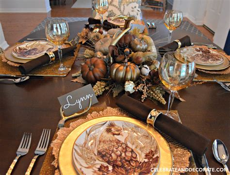 Golden Autumn Tablescape Celebrate And Decorate