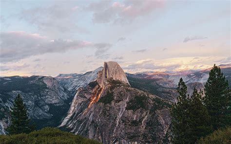 Yosemite National Park Half Dome Under Blue And Wh Mac Wallpaper