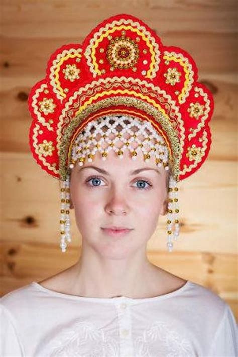 Headdress Kokoshnik Elena Russian Traditional Etsy Russian