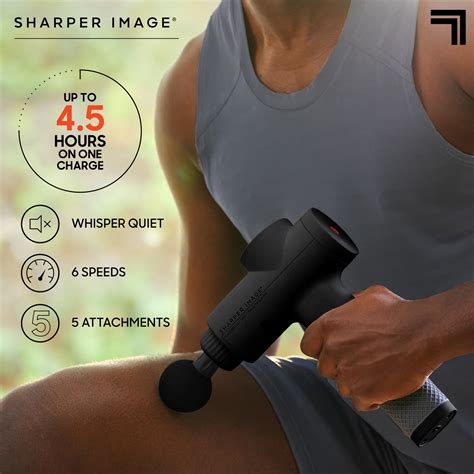 Buy Sharper Image Powerboost Deep Tissue Percussion Massager Full Body Massage Gun With 5
