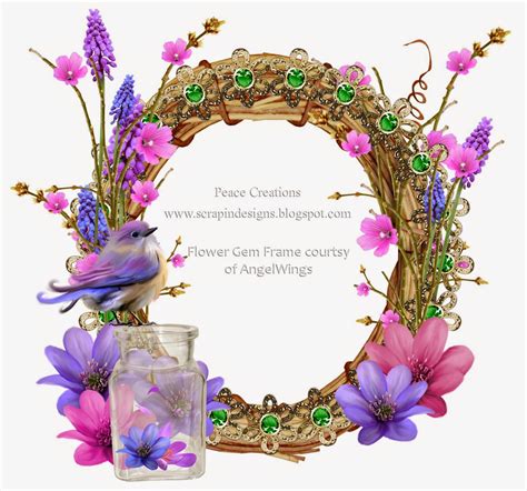 Scrap In Designs Free Cluster Frame Spring Floral Gems